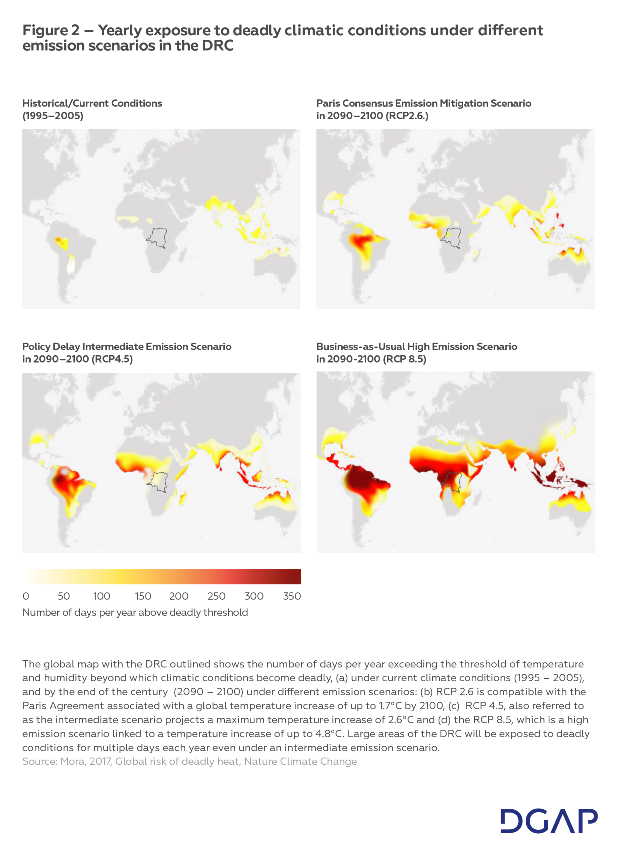Figure 2 – Yearly exposure to deadly climatic conditions
